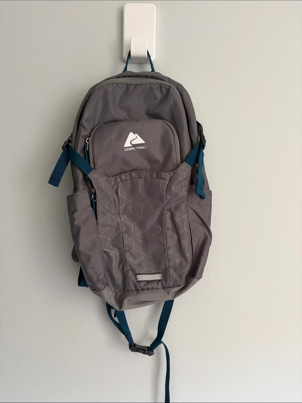 Ozark Trail Gray Backpack with Teal Accent Straps